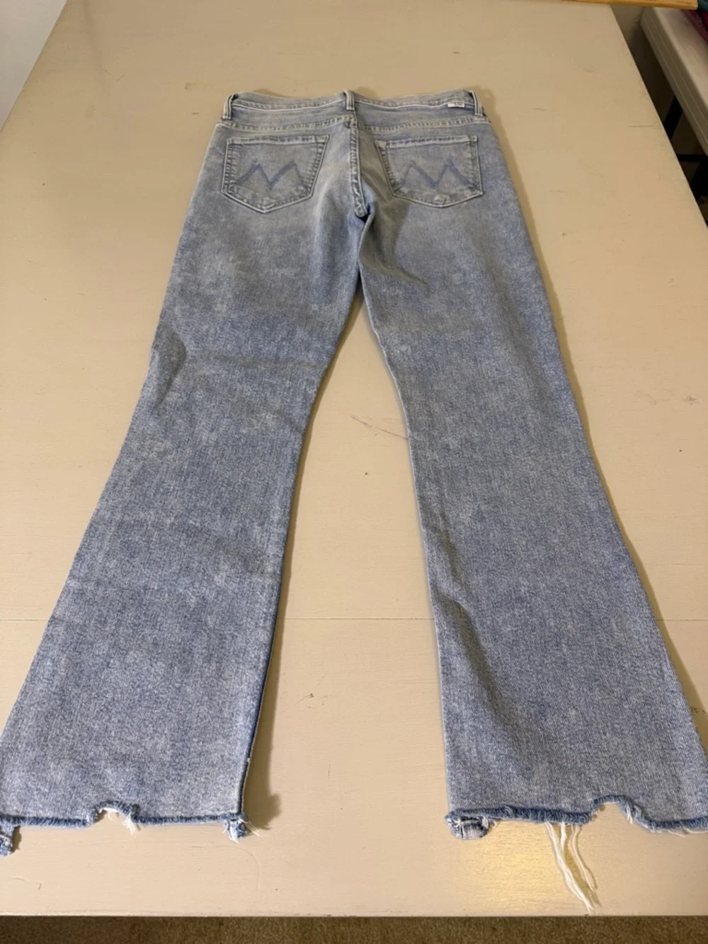 MOTHER Insider Crop Step Fray Jeans Drinking By The Pool Wash Size 29 - Picture 13 of 14